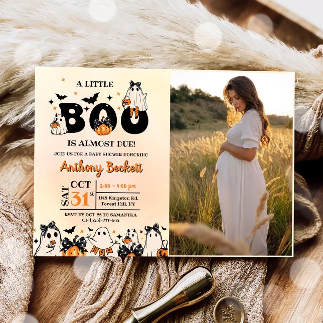 Invitación Un pequeño Fiesta de Baby Shower de Boo Halloween (Subido por el creador)