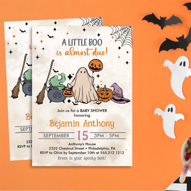 Invitación Un pequeño Fiesta de Baby Shower de Boo Halloween (Subido por el creador)