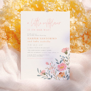 Invitación Un Pequeño Flor Silvestre En Camino De Boho Baby S