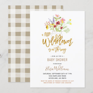 Invitación Un pequeño flor silvestre está en camino a Baby Sh