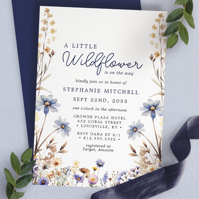 Invitación Un pequeño flor silvestre está en camino a Baby Sh (Subido por el creador)