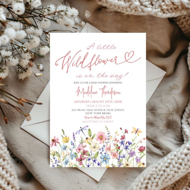 Invitación Un pequeño flor silvestre está en camino a Baby Sh (Subido por el creador)