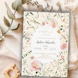 Invitación Un Pequeño Flor Silvestre Está En Camino De Baby S