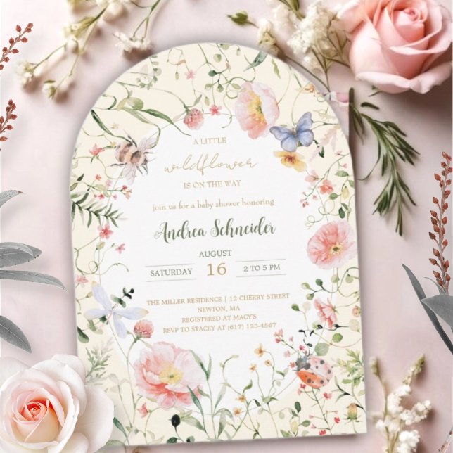 Invitación Un Pequeño Flor Silvestre Está En Camino De Baby S (Subido por el creador)