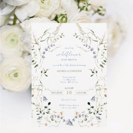 Invitación Un Pequeño Flor Silvestre Está En Camino De Baby S