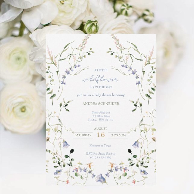 Invitación Un Pequeño Flor Silvestre Está En Camino De Baby S (Subido por el creador)