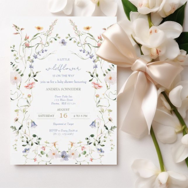 Invitación Un Pequeño Flor Silvestre Está En Camino De Baby S (Subido por el creador)