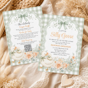 Invitación Un pequeño ganso verde tonto en una sola ducha de