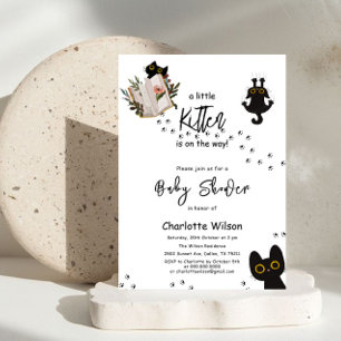 Invitación Un pequeño gatito está en camino Dulce fiesta de b