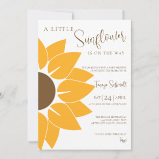Invitación Un Pequeño Girasol Está En Camino