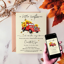 Invitación Un Pequeño Girasol Está En Camino De Baby Shower