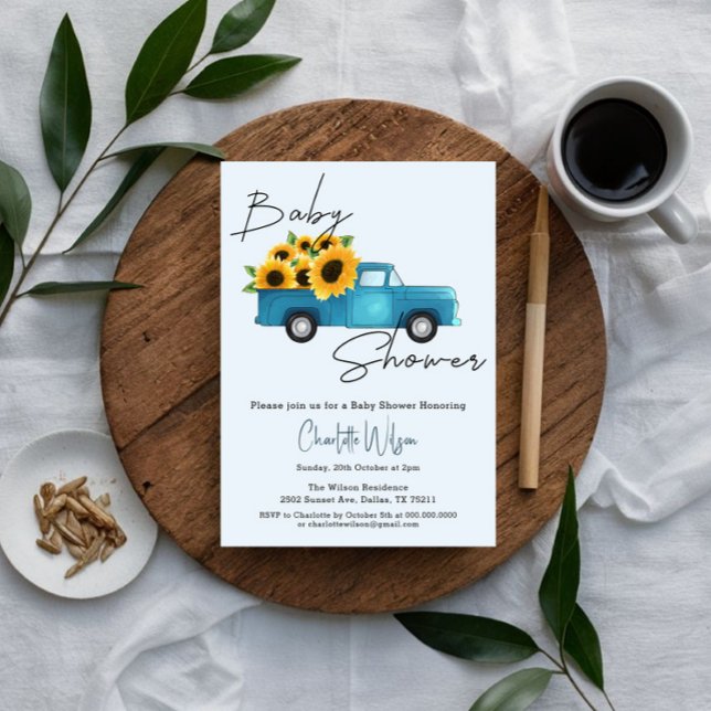 Invitación Un Pequeño Girasol Está En Camino De Baby Shower (Subido por el creador)