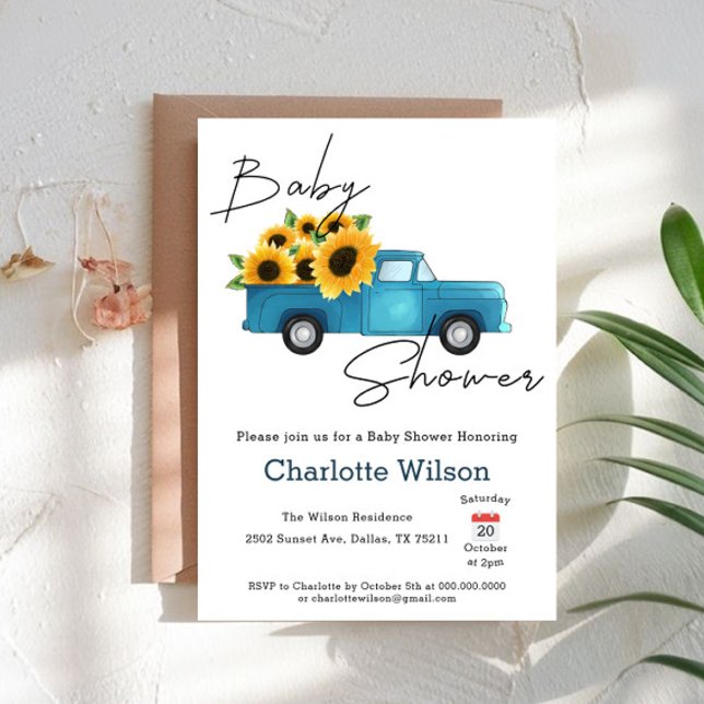 Invitación Un Pequeño Girasol Está En Camino De Baby Shower (Subido por el creador)