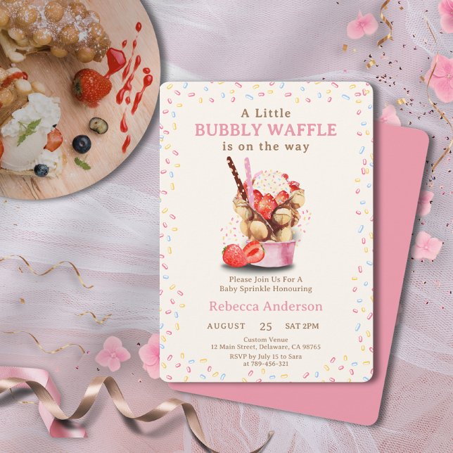Invitación Un pequeño gofre burbujeante está en camino a Baby (A Little Bubbly Waffle is on the way Baby Shower Invitation)