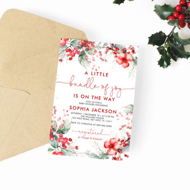 Invitación Un Pequeño Grupo De Navidades Alegres Baby Shower (Subido por el creador)