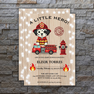 Invitación Un pequeño héroe de un camión de pimienta Baby Sho