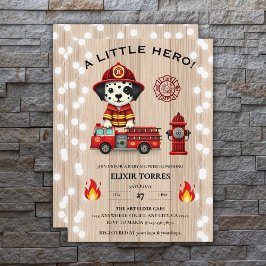 Invitación Un pequeño héroe de un camión de pimienta Baby Sho