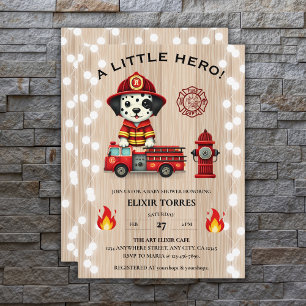 Invitación Un pequeño héroe de un camión de pimienta Baby Sho