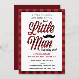 Invitación Un pequeño hombre cumple su primer cumpleaños