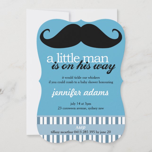 Invitación Un Pequeño Hombre Está De Camino (Anverso)