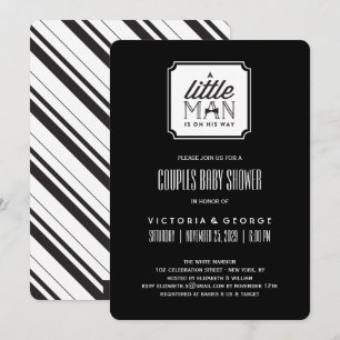 Invitación Un pequeño hombre está en camino Parejas Baby Show