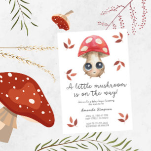 Invitación Un pequeño hongo está en camino Shower de bebé