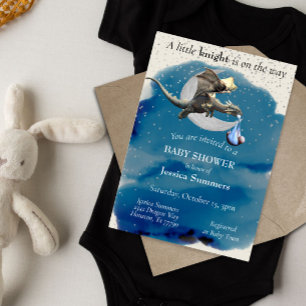 Invitación Un pequeño Knight Dragon Baby Shower