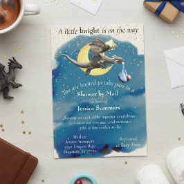 Invitación Un Pequeño Knight Dragon Baby Shower Por Correo