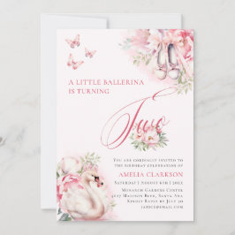 Invitación Un pequeño lago de cisnes Ballerina Segundo Cumple