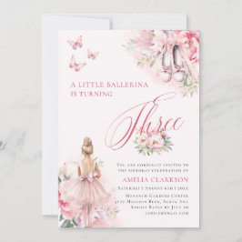 Invitación Un pequeño lago de cisnes Ballerina Tercer Cumplea
