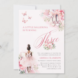 Invitación Un pequeño lago de cisnes Ballerina Tercer Cumplea