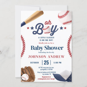 Invitación Un Pequeño Lugre De Béisbol Simple En El Camino