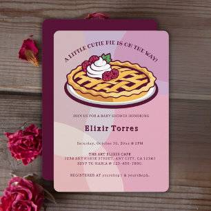 Invitación Un pequeño muelle Minimalista morado Baby Shower