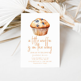 Invitación Un Pequeño Muffin Está En La Manera En Que Baby Sh