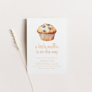 Invitación Un Pequeño Muffin Está En La Manera En Que Baby Sh