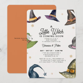 Invitación Un pequeño Naranja Chica Halloween Baby Shower