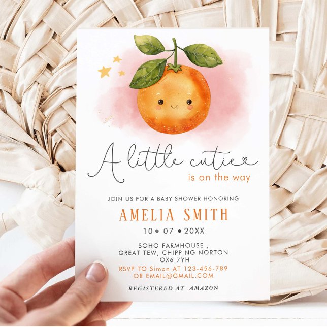 Invitación Un pequeño Naranja cortiano Clementine Baby Shower (Subido por el creador)