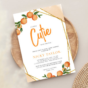 Invitación Un pequeño Naranja Cutie Frame Citrus Baby Shower
