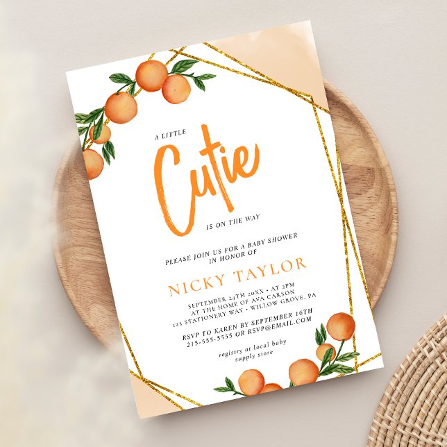 Invitación Un pequeño Naranja Cutie Frame Citrus Baby Shower (Subido por el creador)