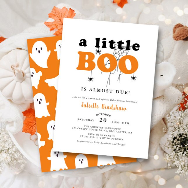 Invitación Un pequeño Naranja de Boo Halloween Baby Shower (Subido por el creador)