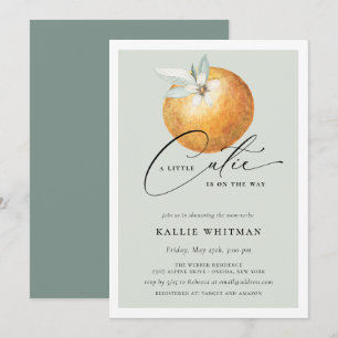 Invitación Un pequeño Naranja de Citrus Cutie Baby Shower