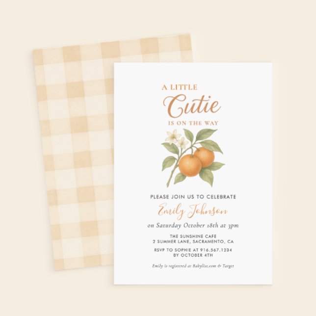 Invitación Un pequeño Naranja de Citrus Cutie Baby Shower (Subido por el creador)
