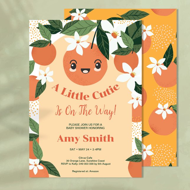 Invitación Un pequeño Naranja de Citrus Cutie Baby Shower (Subido por el creador)