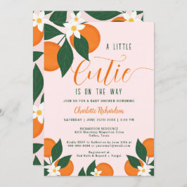 Invitación Un pequeño Naranja de Citrus Cutie Baby Shower bot
