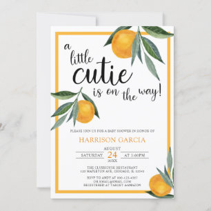 Invitación Un pequeño Naranja de clementine cutie Baby Shower