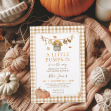 Un pequeño niño calabaza Baby Shower Gingham