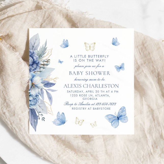 Invitación Un pequeño niño mariposa Baby Shower (Subido por el creador)