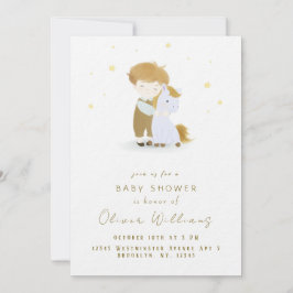 Invitación Un pequeño niño personalizado, un Baby Shower pony