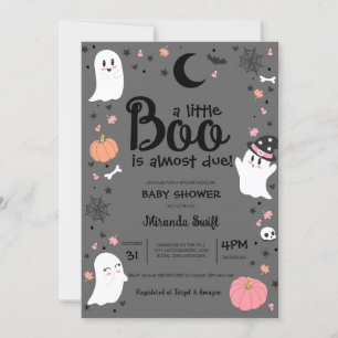 Invitación Un pequeño novio adoró Baby Shower rosa de Hallowe
