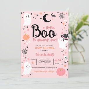 Invitación Un pequeño novio adoró el Baby Shower rosa fantasm